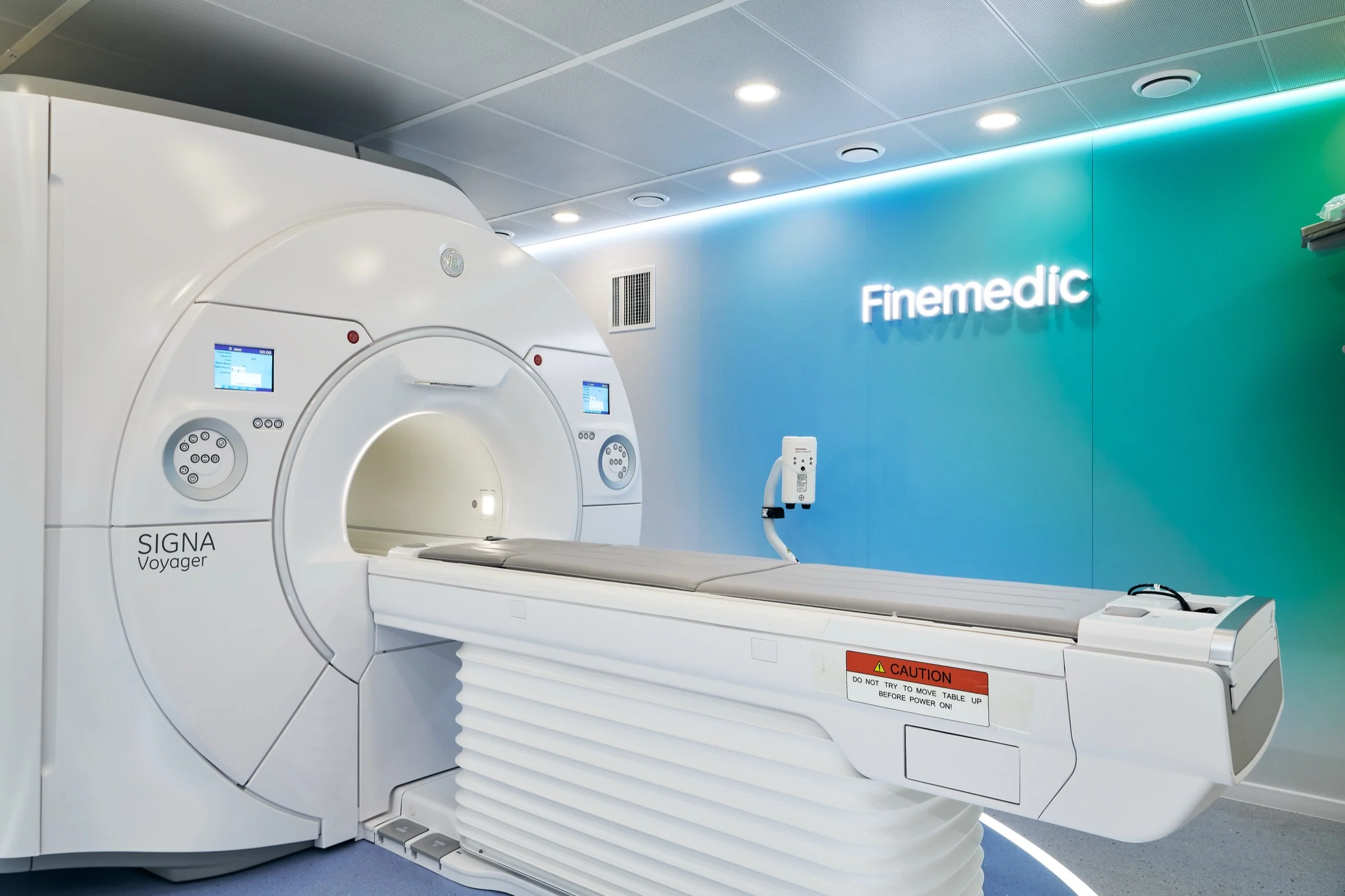 Finemedic MRI room with branded signage