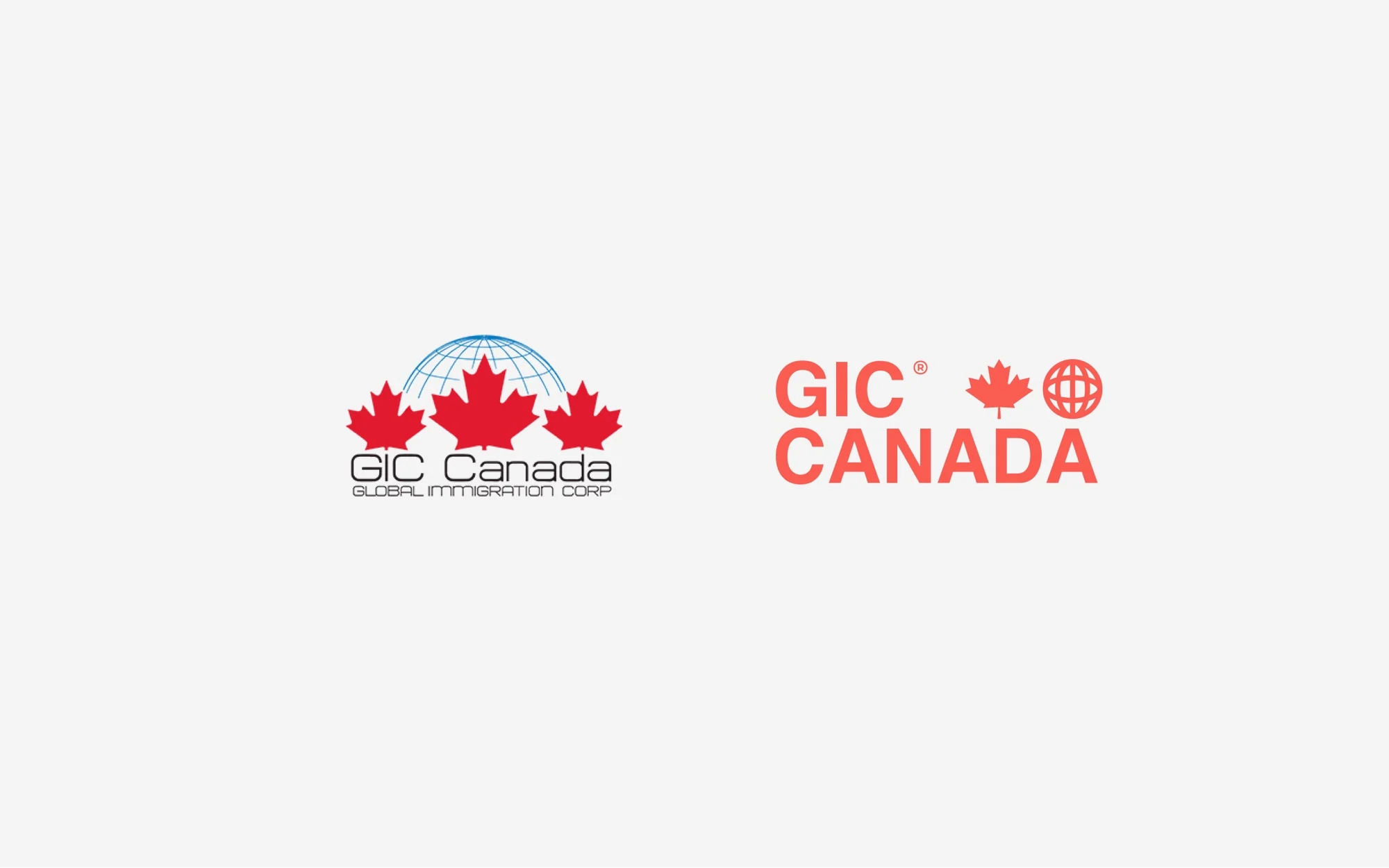 Comparison of the previous and updated GIC CANADA wordmarks
