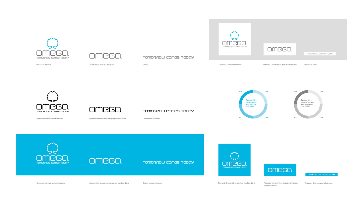 OMEGA logo system and brand colors