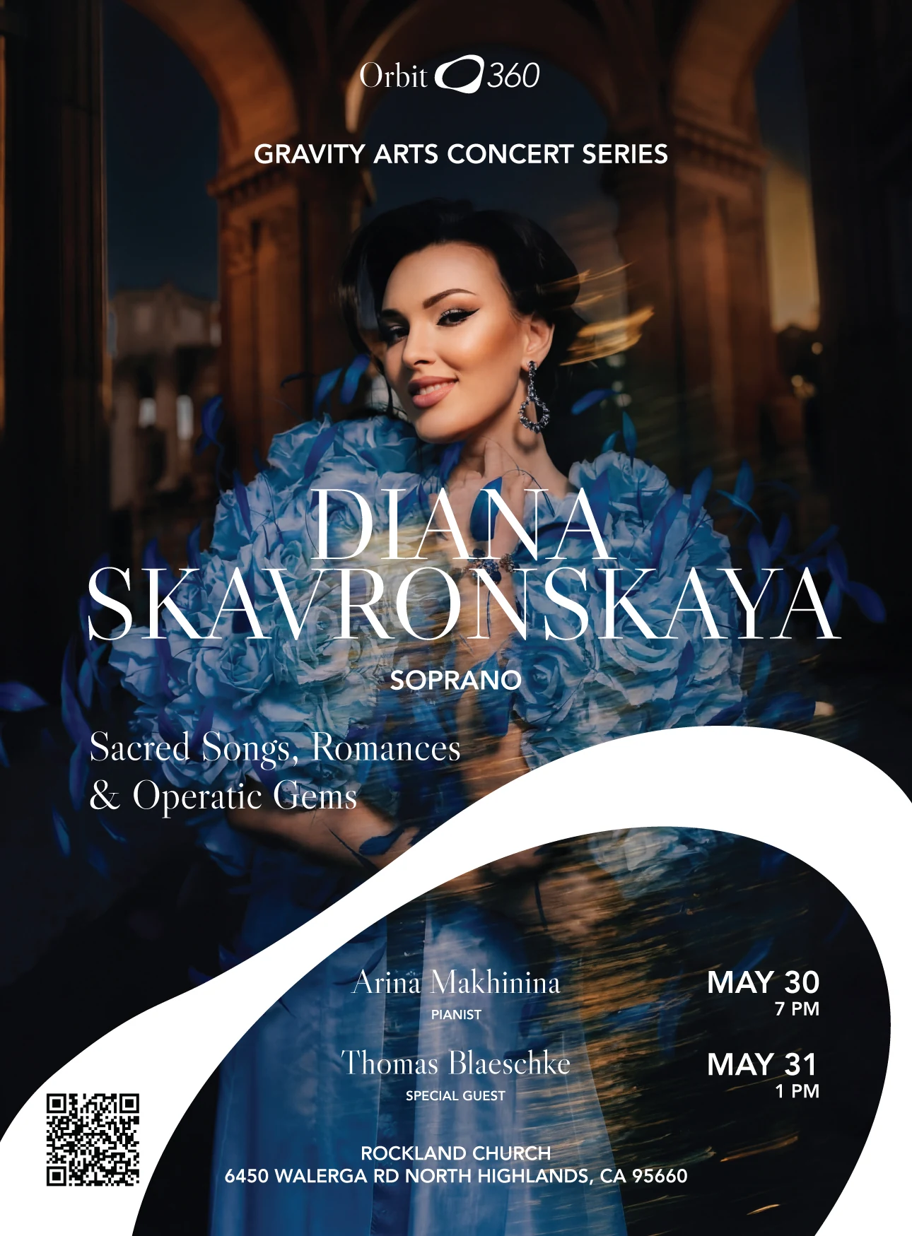 Diana Skavronskaya blue Gravity Arts concert poster