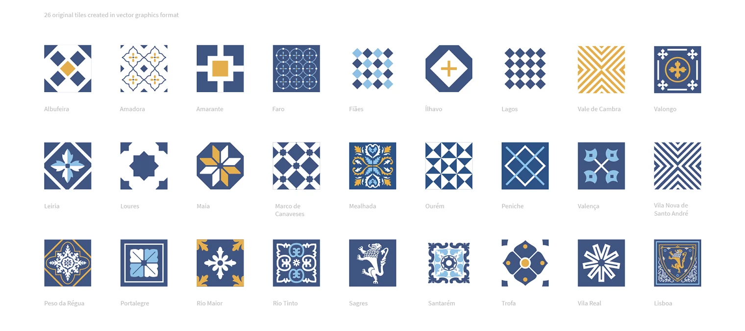Graphic module system inspired by azulejo