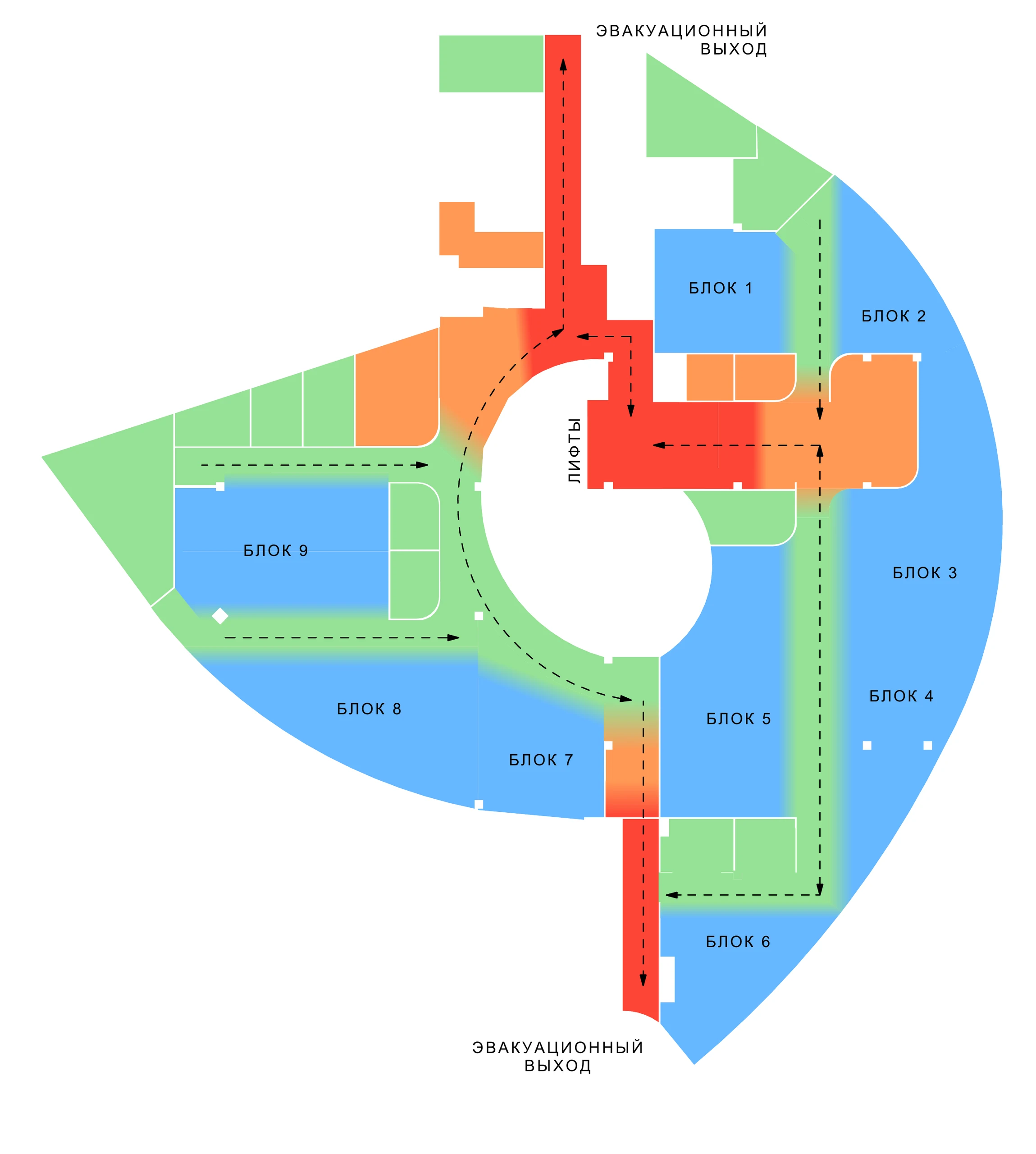 Circulation and workspace access diagram