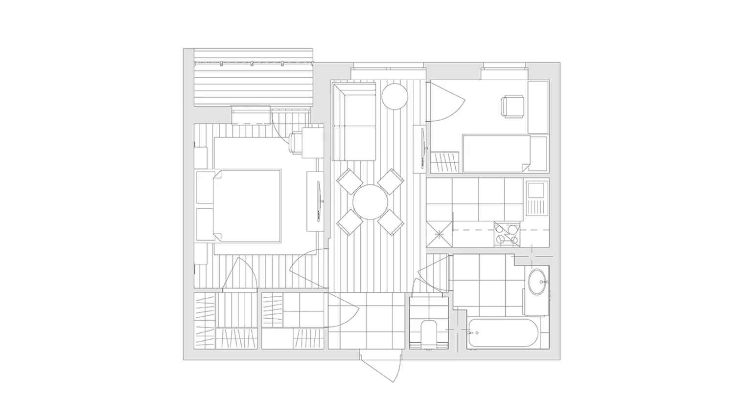 Two-bedroom apartment floor plan