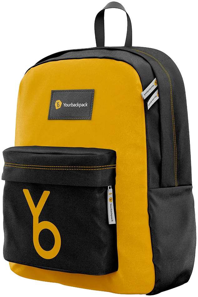 Yourbackpack yellow-and-graphite backpack