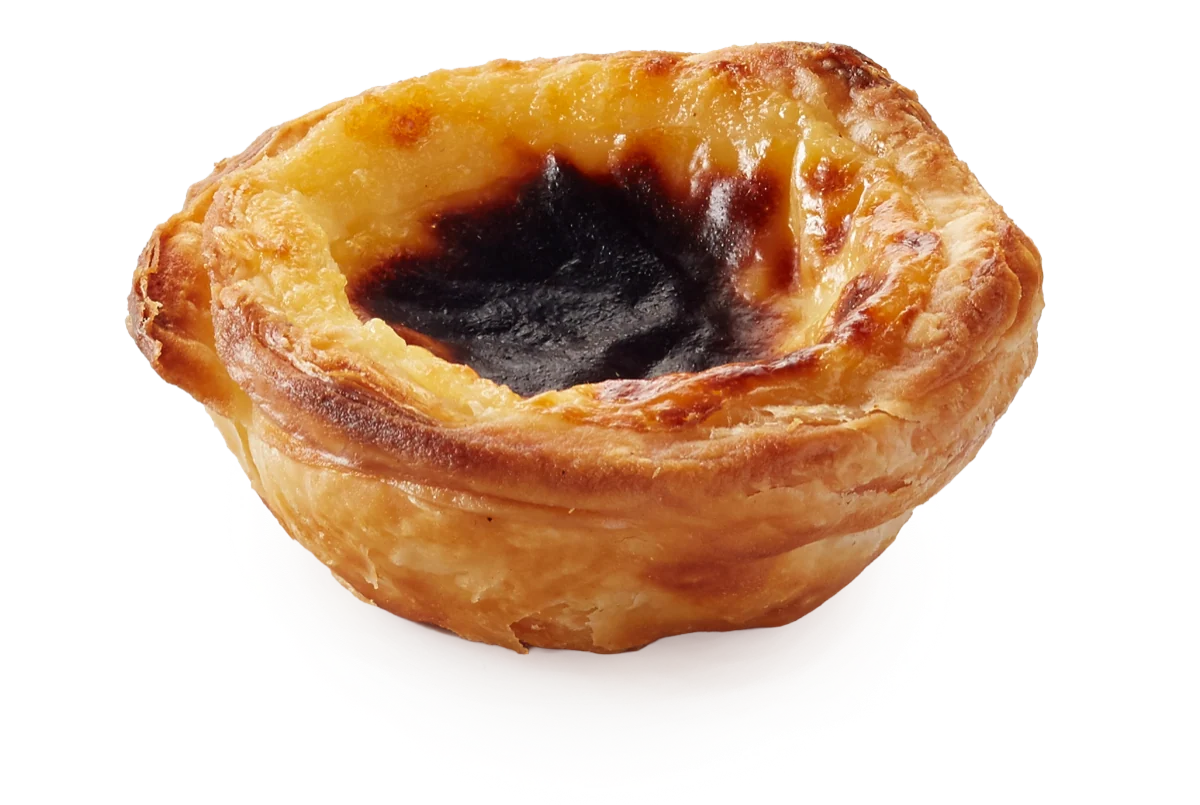 Pastel de nata Portuguese pastry for the Pastéis and Coffee brand