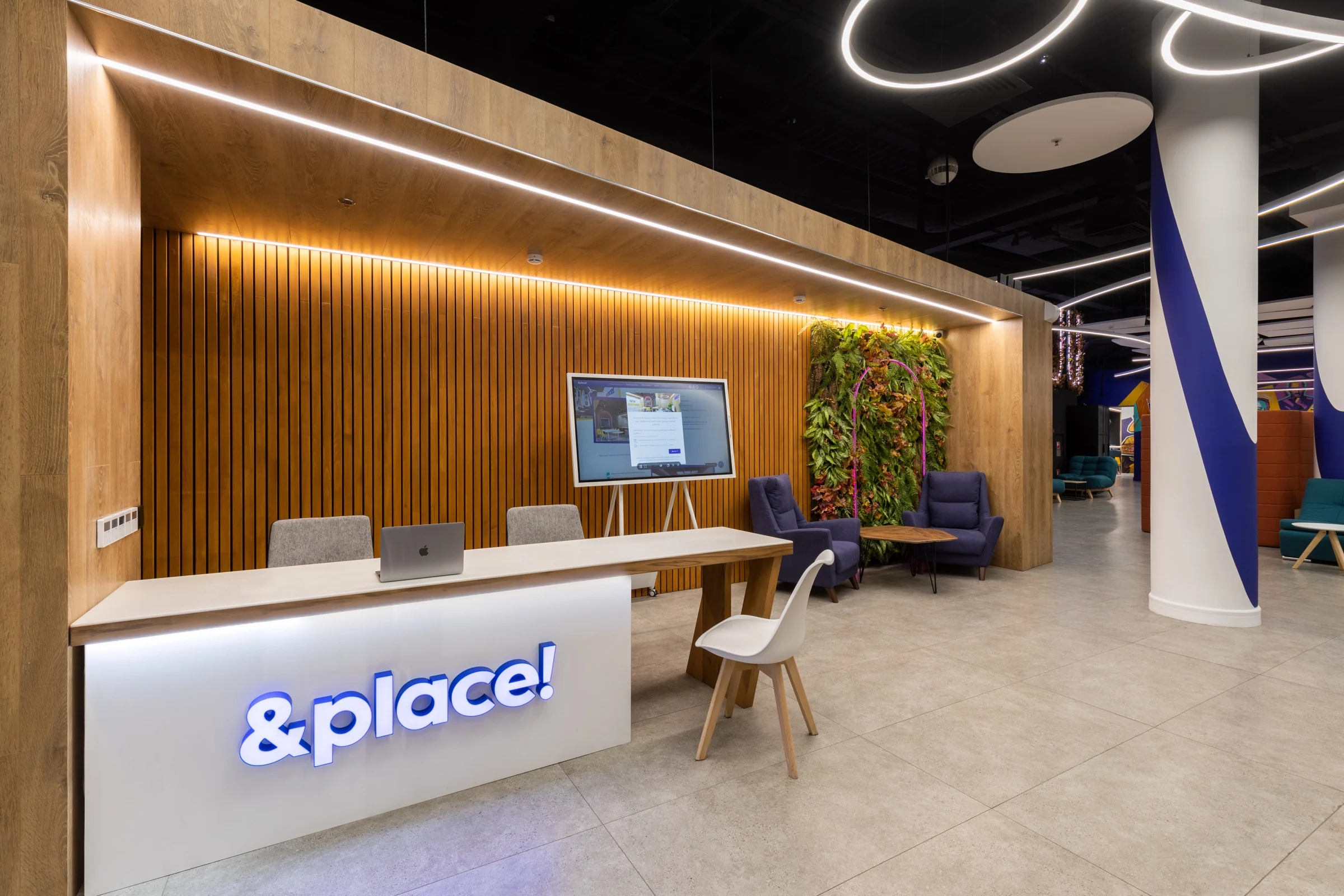 &PLACE! coworking interior at Nevsky Atrium shopping center